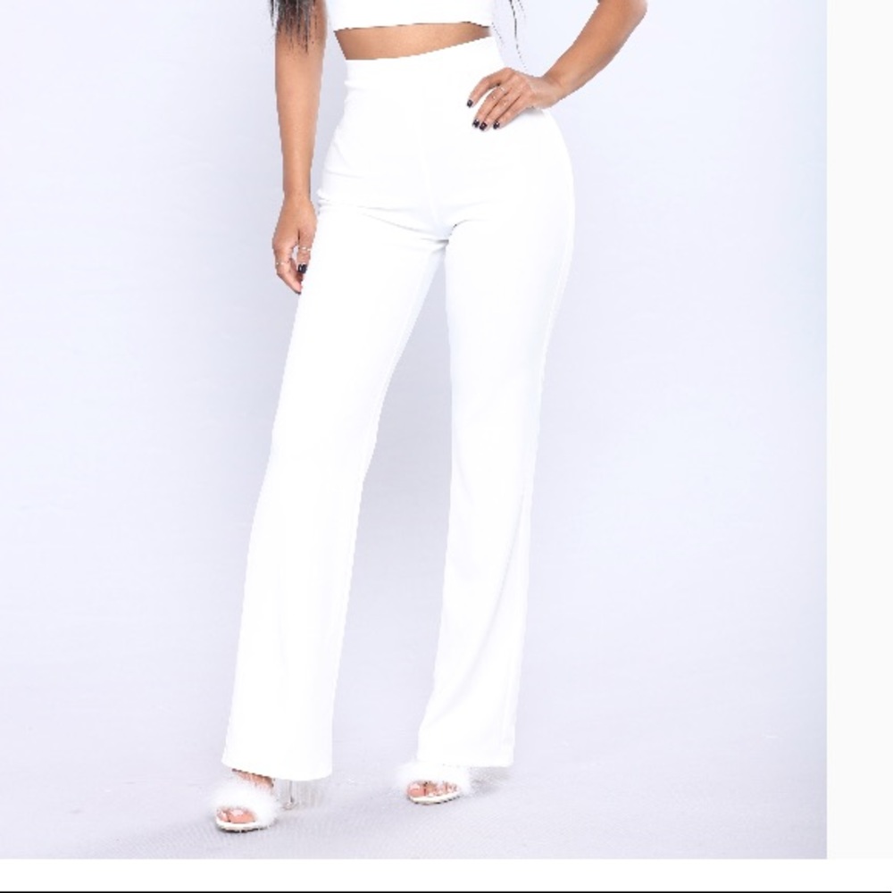 Fashion nova white high waist pants